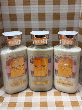 NEW B&BW Sealed (3) Champagne Toast 8 fl Oz body lotions , 48 hour moisture